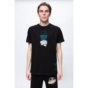 OFF-WHITE Slim Fit Dripping Arrows Golden Ratio T-shirt Black/White Size L